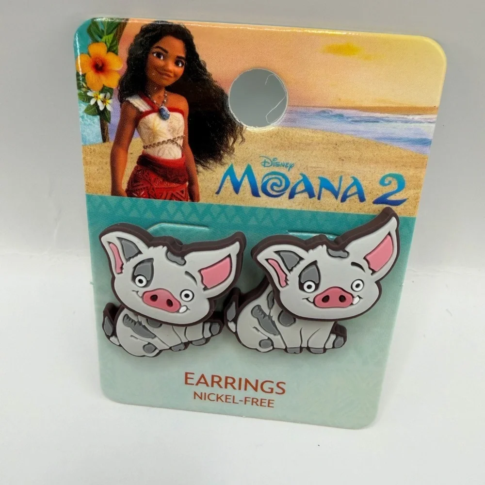 Disney Moana 2 Pua Earrings - Pink and Gray NWT